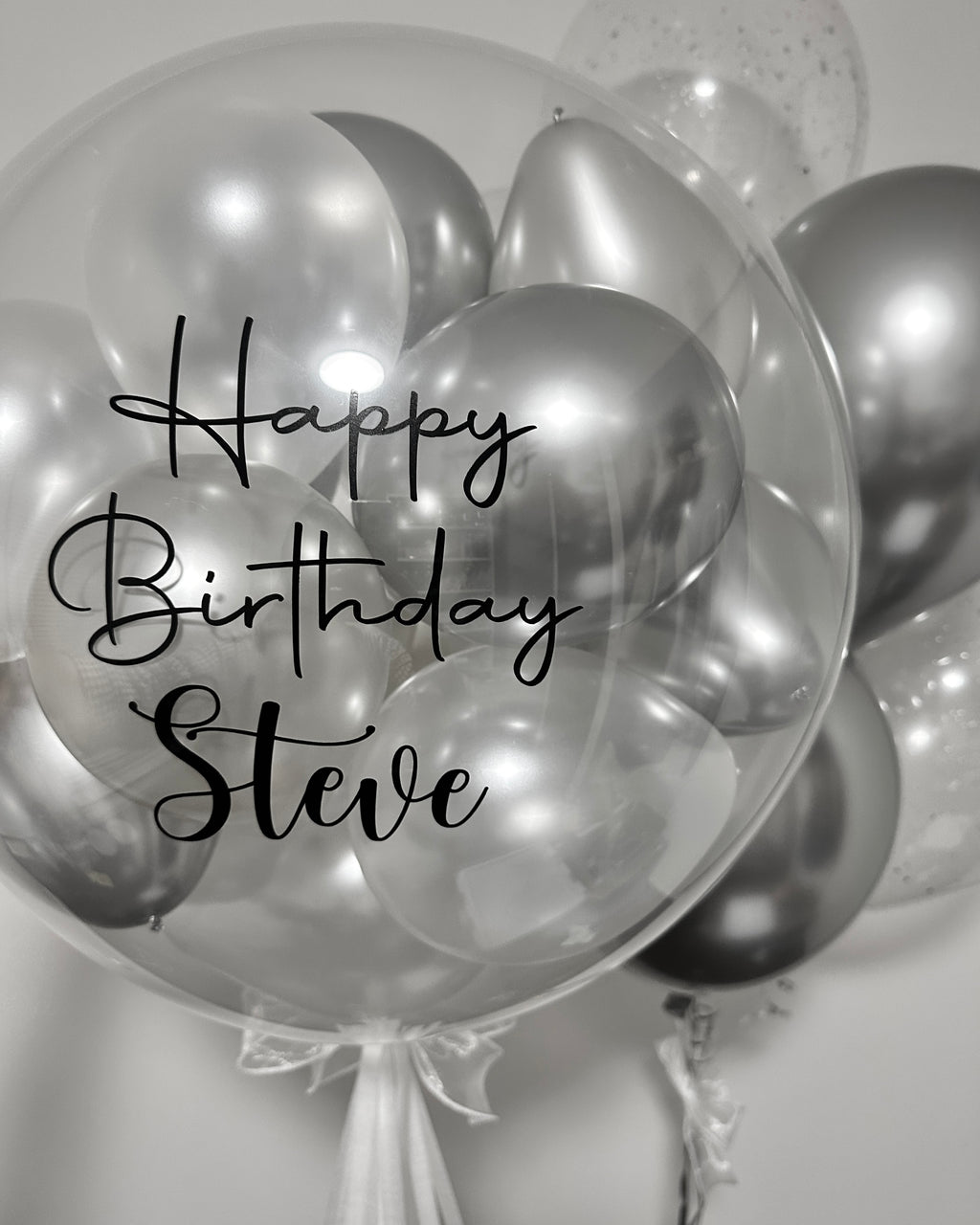 Bubble Balloon - Mini Bubble | Silver & Silk Mix