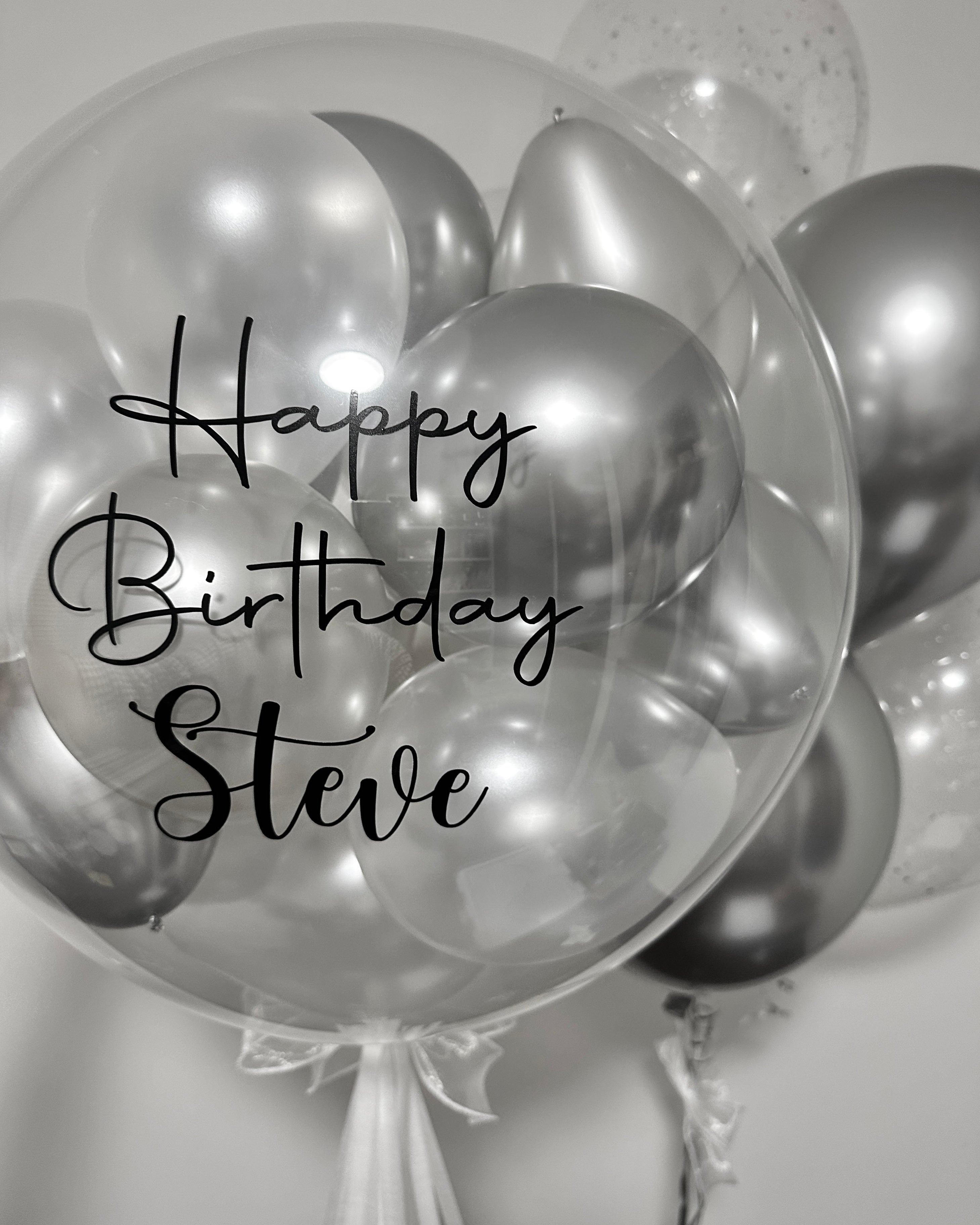 Bubble Balloon - Mini Bubble | Silver & Silk Mix