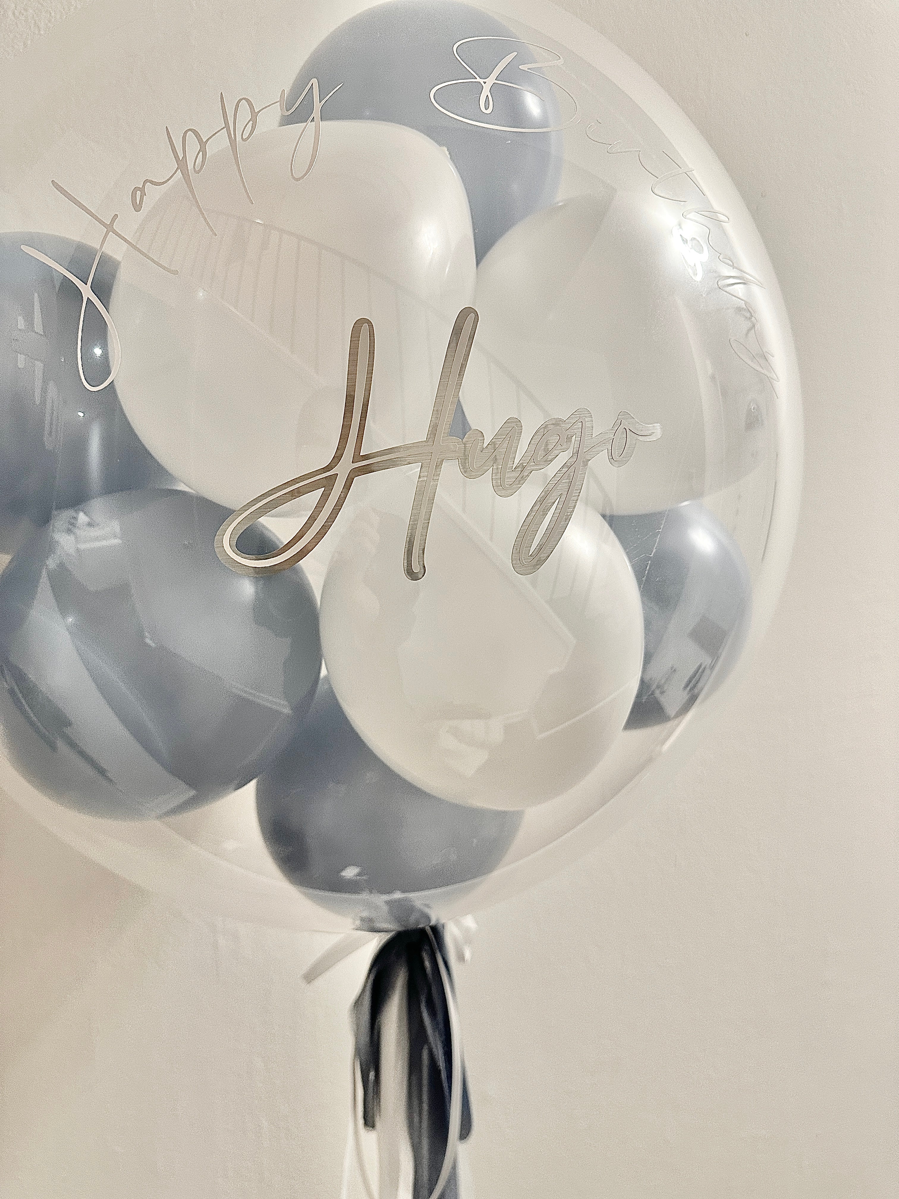 Bubble Balloon - Mini Bubble | White & Dusk Blue