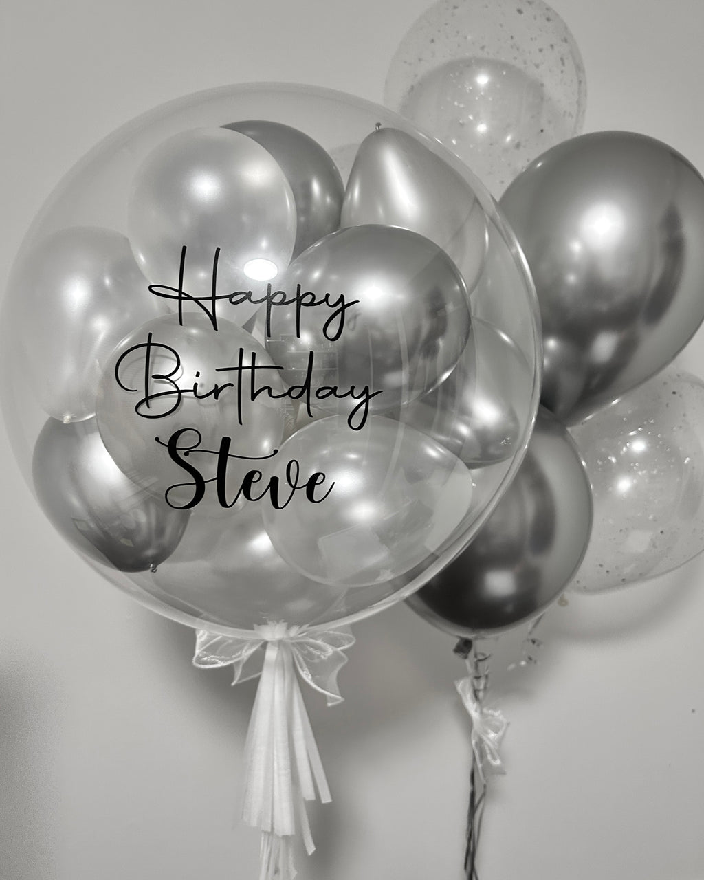 Bubble Balloon - Mini Bubble | Silver & Silk Mix