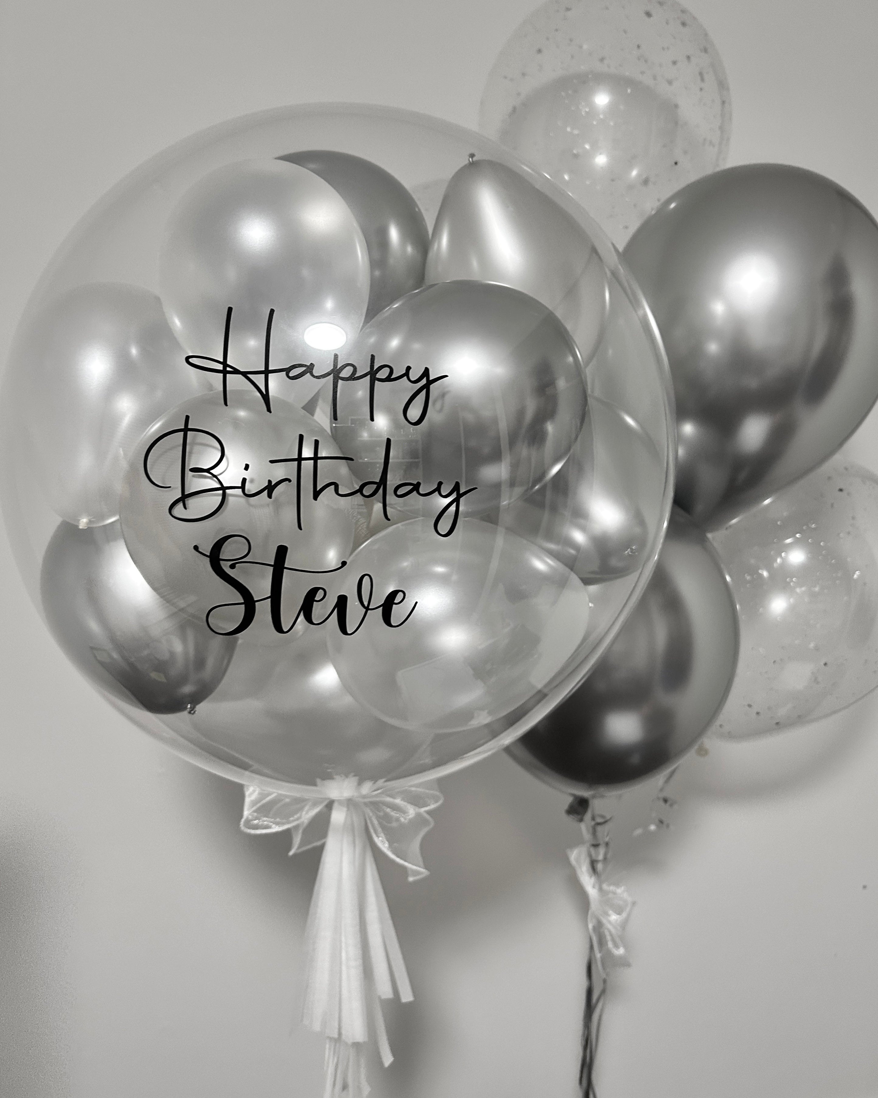 Bubble Balloon - Mini Bubble | Silver & Silk Mix