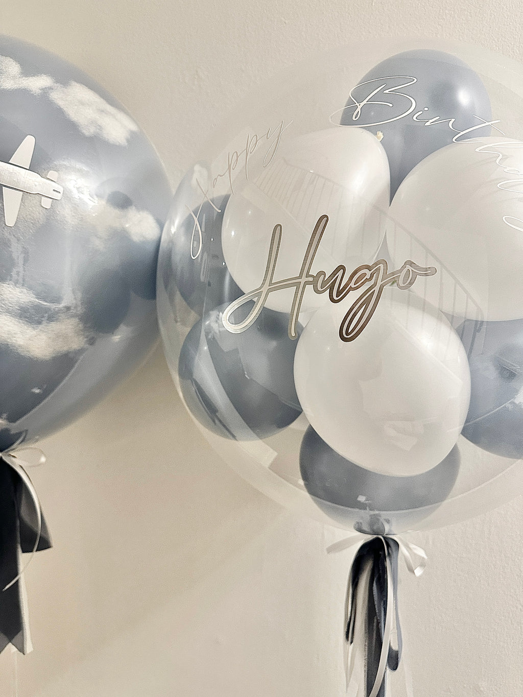 Bubble Balloon - Mini Bubble | White & Dusk Blue