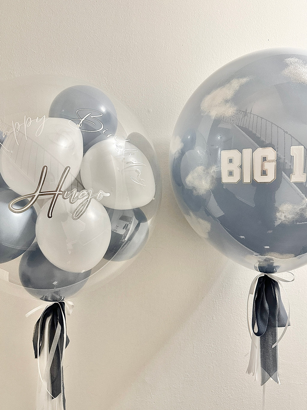 Bubble Balloon - Mini Bubble | White & Dusk Blue