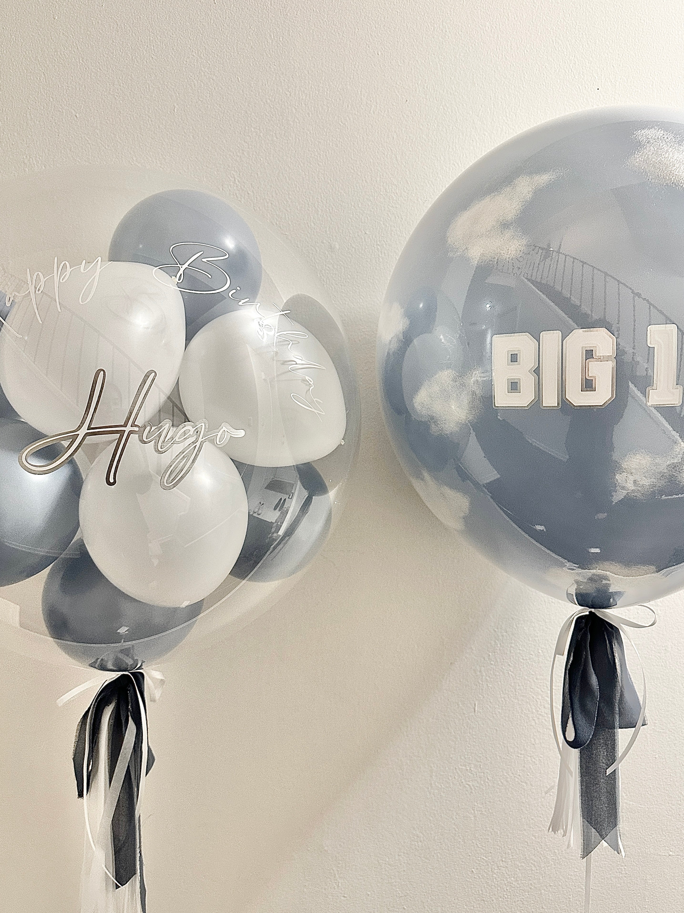 Bubble Balloon - Mini Bubble | White & Dusk Blue